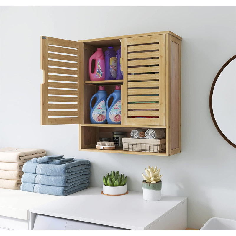 Latitude Run® Solid Wood Wall Bathroom Cabinet | Wayfair